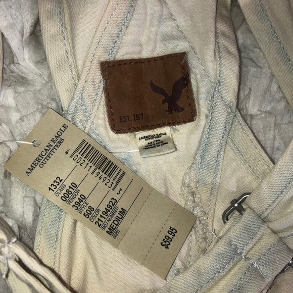 NWT American Eagle Distressed Overall Shorts - Picture 7 of 7